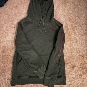 Carhartt Women's Green Hoodie Sweater